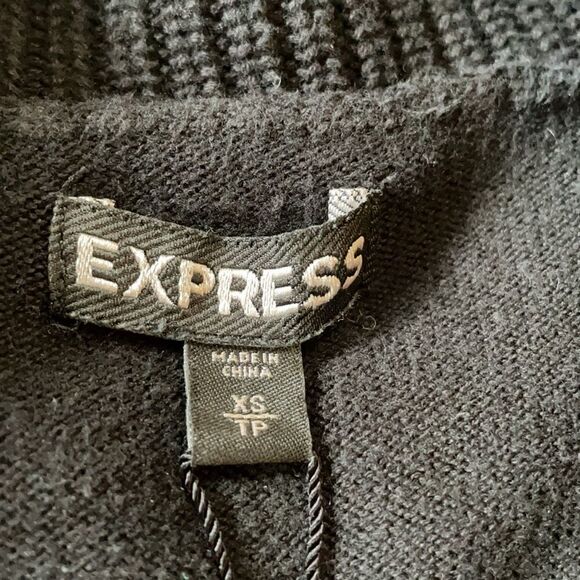 Express Black Short Sleeve Cowl Neck Knit Pullover Sweater (Size:XS) - Picture 5 of 13